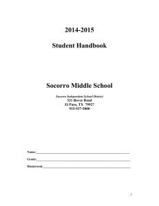 2014-2015  Student Handbook Socorro Middle School