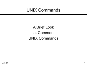 UNIX Commands A Brief Look at Common Lect. 3A