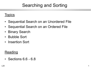 Searching and Sorting