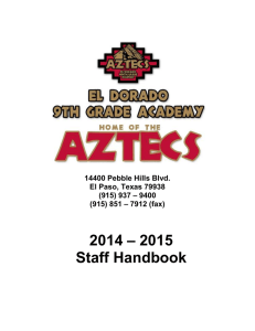 – 2015 2014 Staff Handbook 14400 Pebble Hills Blvd.