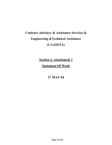 Contract Advisory &amp; Assistance Services &amp; Engineering &amp;Technical Assistance (CAASETA)