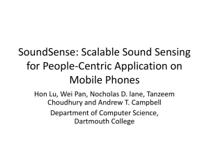 SoundSense: Scalable Sound Sensing for People-Centric Application on Mobile Phones