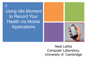 + Using Idle Moment to Record Your Health via Mobile