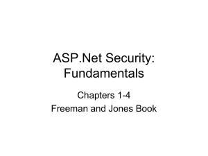 ASP.Net Security: Fundamentals Chapters 1-4 Freeman and Jones Book