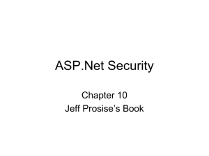 ASP.Net Security Chapter 10 Jeff Prosise’s Book