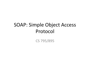 SOAP: Simple Object Access Protocol CS 795/895