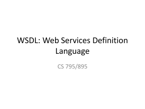 WSDL: Web Services Definition Language CS 795/895
