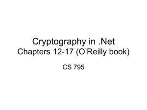 Cryptography in .Net 17 (O’Reilly book) Chapters 12- CS 795