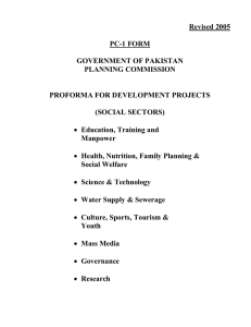 Revised 2005  PC-1 FORM GOVERNMENT OF PAKISTAN