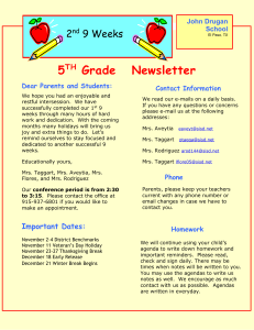 5 Grade   Newsletter 2 9 Weeks