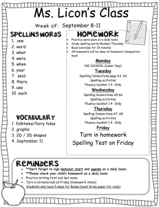 Ms. Licon’s Class September 8-11 1.  one 2. word