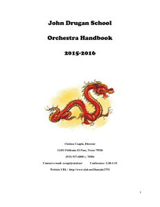 John Drugan School Orchestra Handbook 2015-2016