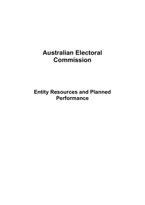Australian Electoral Commission Entity Resources and Planned Performance