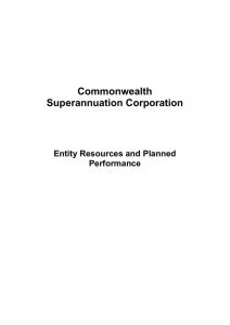 Commonwealth Superannuation Corporation Entity Resources and Planned Performance