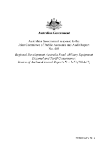 Australian Government response to the No. 449