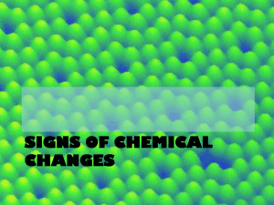 SIGNS OF CHEMICAL CHANGES