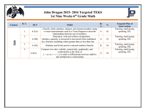 John Drugan 2015- 2016 Targeted TEKS 1st Nine Weeks 6 Grade Math