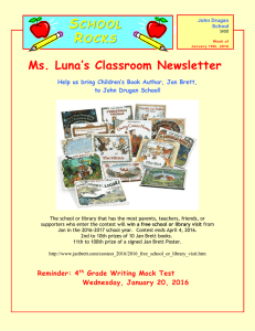 S R  Ms. Luna’s Classroom Newsletter