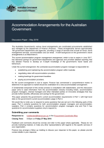 Accommodation Arrangements for the Australian Government – May 2016