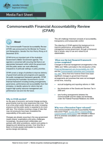 Commonwealth Financial Accountability Review (CFAR) About