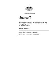 SourceIT – Commercial off-the- Licence Contract shelf Software