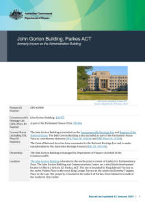 John Gorton Building, Parkes ACT formerly known as the Administration Building