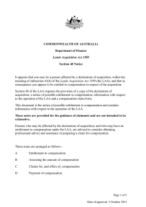 It appears that you may be a person affected by... Lands Acquisition Act 1989 COMMONWEALTH OF AUSTRALIA