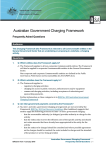 Australian Government Charging Framework Frequently Asked Questions Audience
