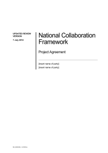 National Collaboration Framework Project Agreement [insert name of party]