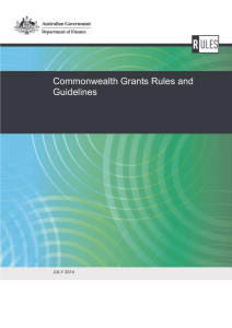 Commonwealth Grants Rules and Guidelines  JULY 2014