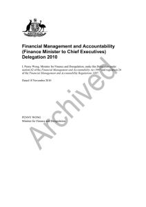 Financial Management and Accountability (Finance Minister to Chief Executives) Delegation 2010