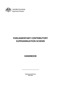 PARLIAMENTARY CONTRIBUTORY SUPERANNUATION SCHEME HANDBOOK