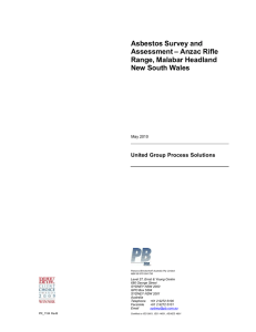 Asbestos Survey and – Anzac Rifle Assessment Range, Malabar Headland