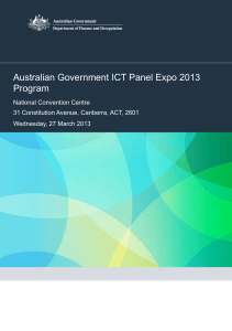 Australian Government ICT Panel Expo 2013 Program National Convention Centre