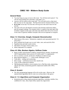 – Midterm Study Guide CMSC 100 General Notes
