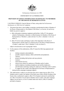 INSTRUMENT OF AUTHORISATION PROVISION OF OFFICE INFORMATION TECHNOLOGY TO MEMBERS