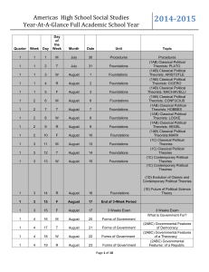 2014-2015 Americas  High School Social Studies Year-At-A-Glance Full Academic School Year