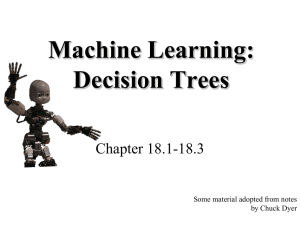 Machine Learning: Decision Trees Chapter 18.1-18.3 Some material adopted from notes