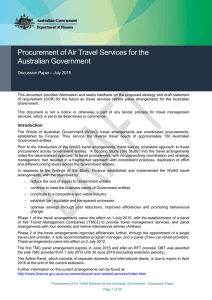 Procurement of Air Travel Services for the Australian Government – July 2015