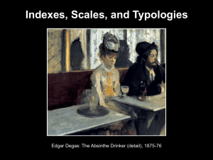 Indexes, Scales, and Typologies Edgar Degas: The Absinthe Drinker (detail), 1875-76