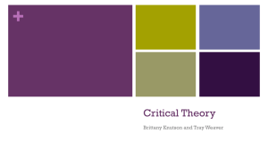 + Critical Theory Brittany Knutson and Tray Weaver