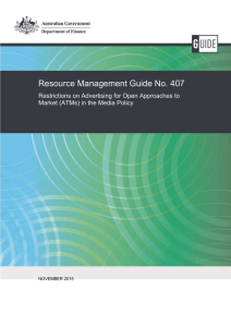 Resource Management Guide No. 407 Market (ATMs) in the Media Policy