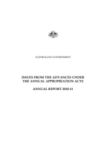 ISSUES FROM THE ADVANCES UNDER THE ANNUAL APPROPRIATION ACTS  ANNUAL REPORT 2010-11
