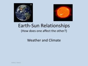 Earth-Sun Relationships Weather and Climate (How does one affect the other?) ©2012, TESCCC