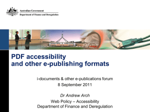 PDF accessibility and other e-publishing formats