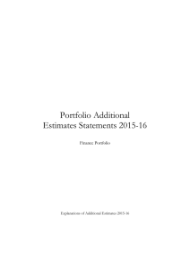 Portfolio Additional Estimates Statements 2015-16  Finance Portfolio