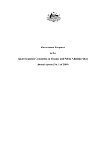 Government Response to the Senate Standing Committee on Finance and Public Administration