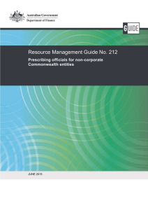 Resource Management Guide No. 212 Prescribing officials for non-corporate Commonwealth entities