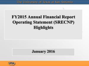 FY2015 Annual Financial Report Operating Statement (SRECNP) Highlights January 2016