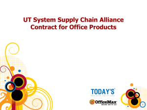 UT System Supply Chain Alliance Contract for Office Products 1